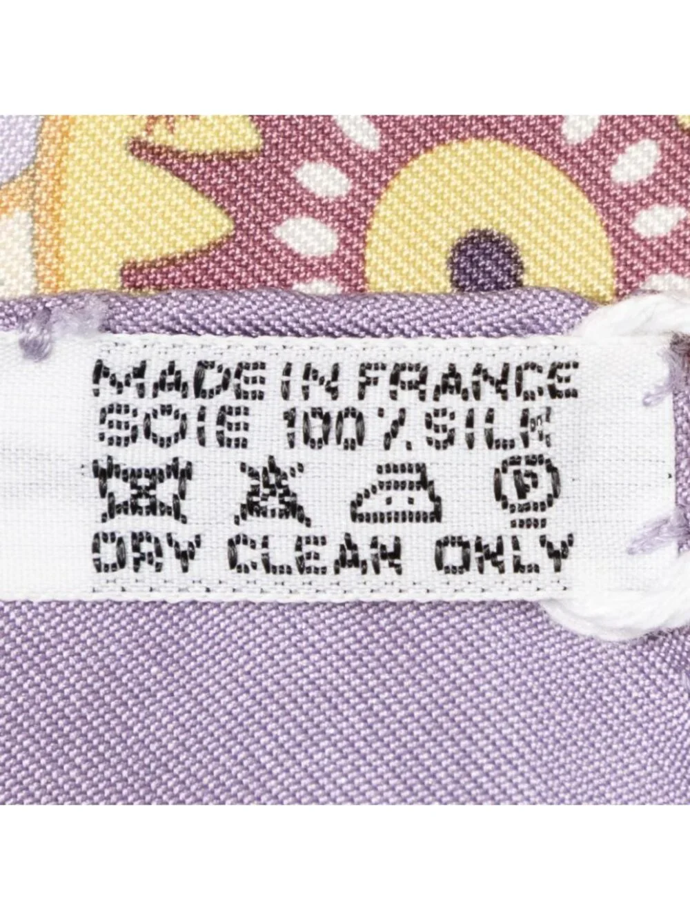 Hermes Scarf Lilac Green Yellow Silk